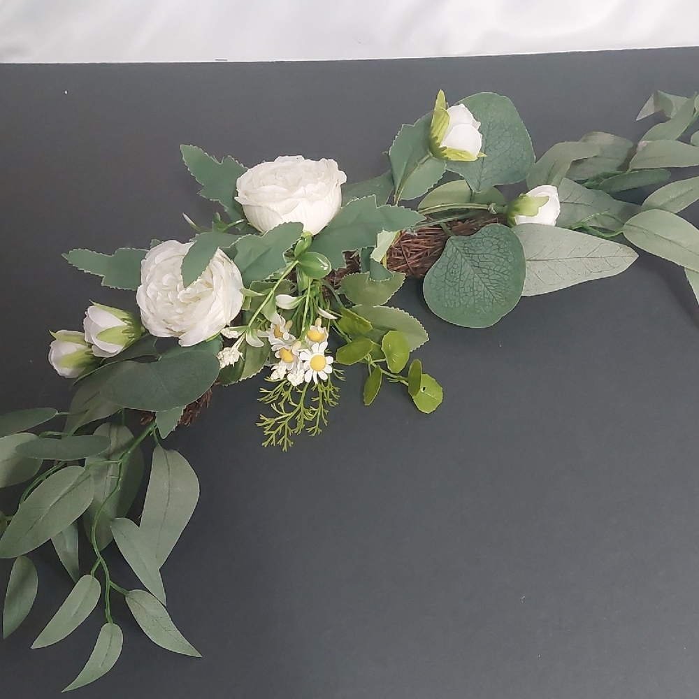 White Floral Arrangement, 2 Piece Set - Picture 2 of 7